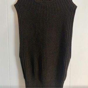 ALLSAINTS Mouleon Dress Sweater Tunic Dark Olive Green Wool Blend Large